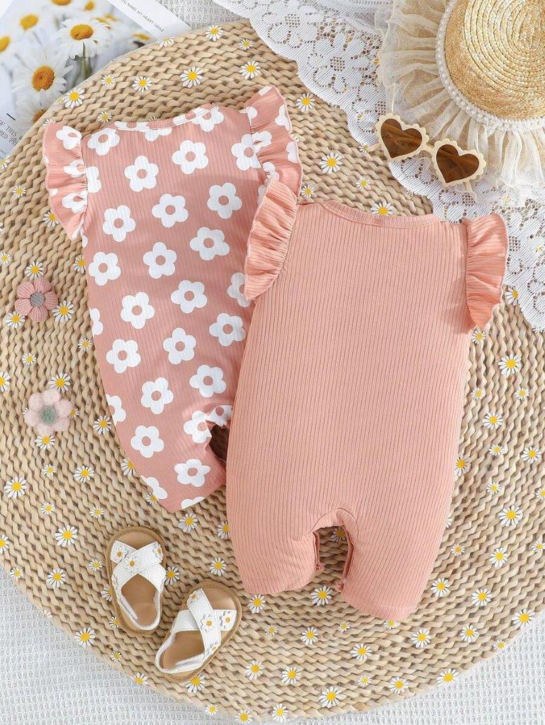 Baby 2 Piece Summer Daisy Print Romper Set