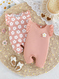 Baby 2 Piece Summer Daisy Print Romper Set