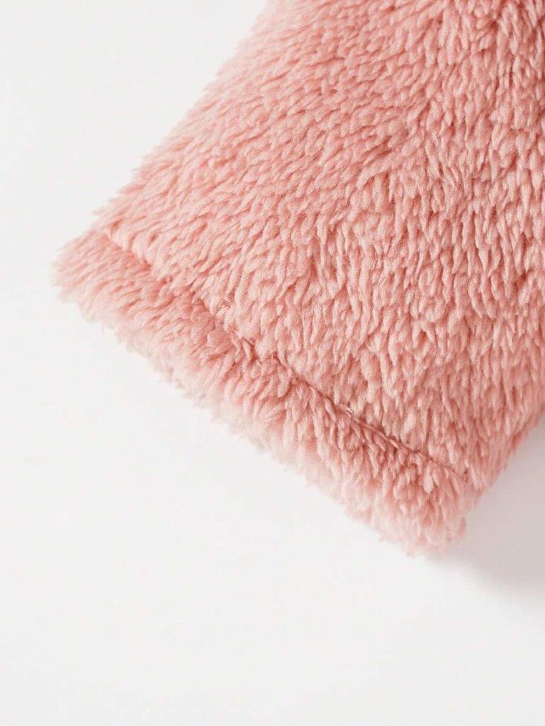 Baby Silk Bow Teddy Coat Pink