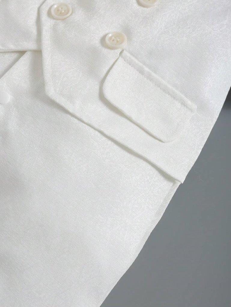 Baby White Baptism Bow Tie Gentleman Romper