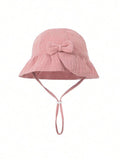 Baby Bow Bucket Hat Dusty Pink 3-12 Months