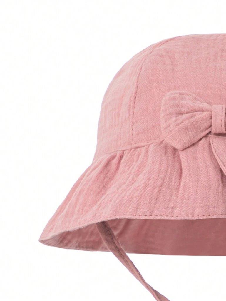 Baby Bow Bucket Hat Dusty Pink 3-12 Months