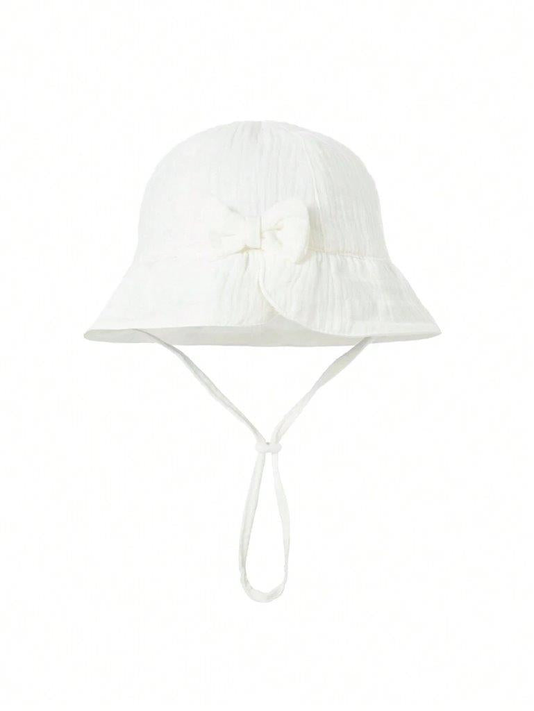 Baby Bow Bucket Hat White 3-12 Months