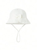 Baby Bow Bucket Hat White 3-12 Months
