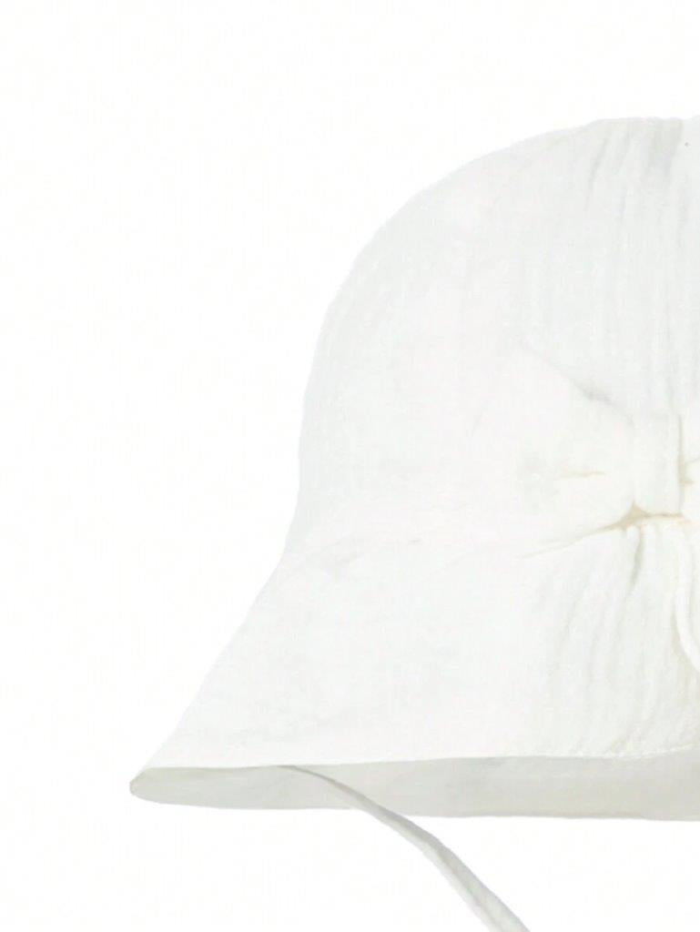 Baby Bow Bucket Hat White 3-12 Months