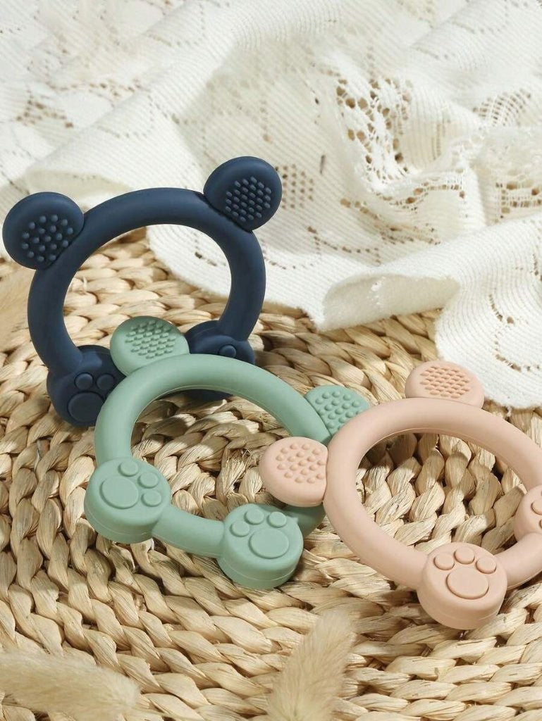 Baby Panda Ears Silicone Teether Pink