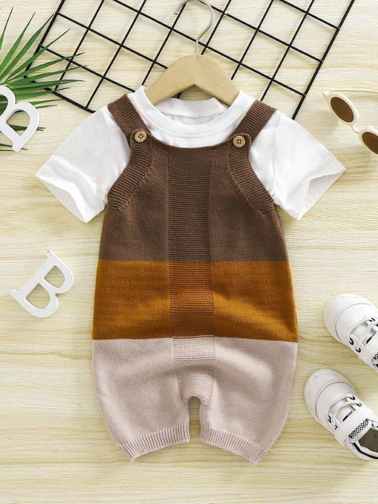 Baby Knitted Jumpsuit Without Tee Brown