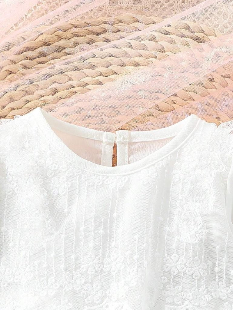 Baby Elegant Lace Long Sleeve Bodysuit Dress