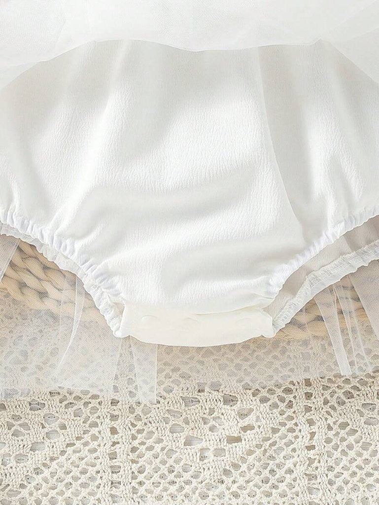 Baby Elegant Lace Long Sleeve Bodysuit Dress