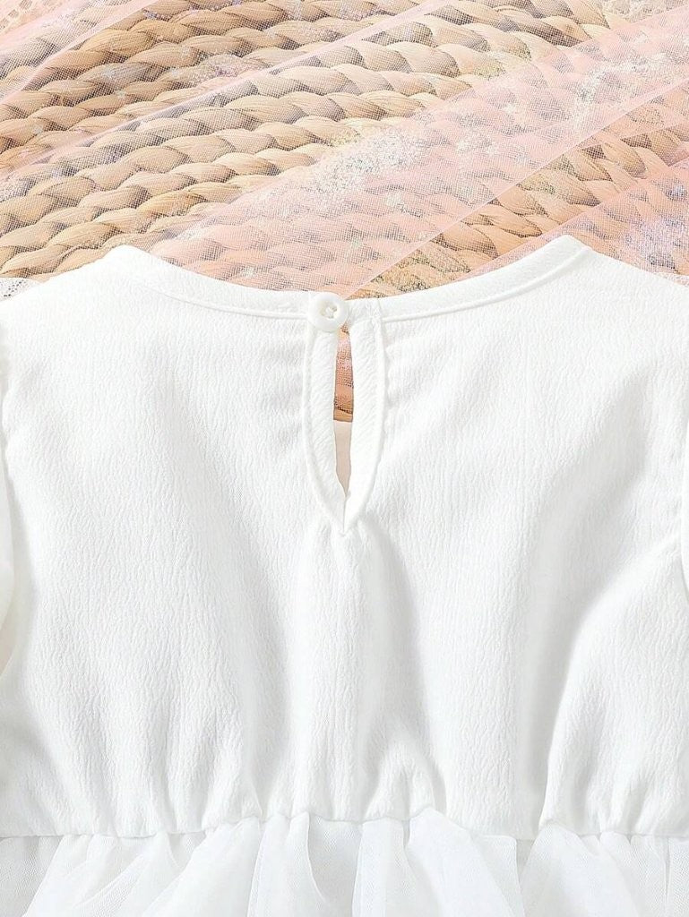 Baby Elegant Lace Long Sleeve Bodysuit Dress