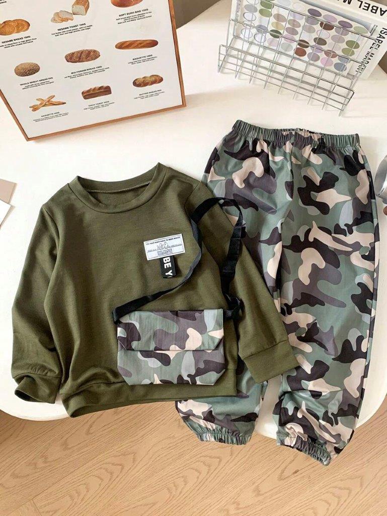 Toddler Boys Camouflage Sweatshirt And Pants Set