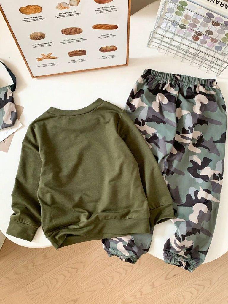 Toddler Boys Camouflage Sweatshirt And Pants Set