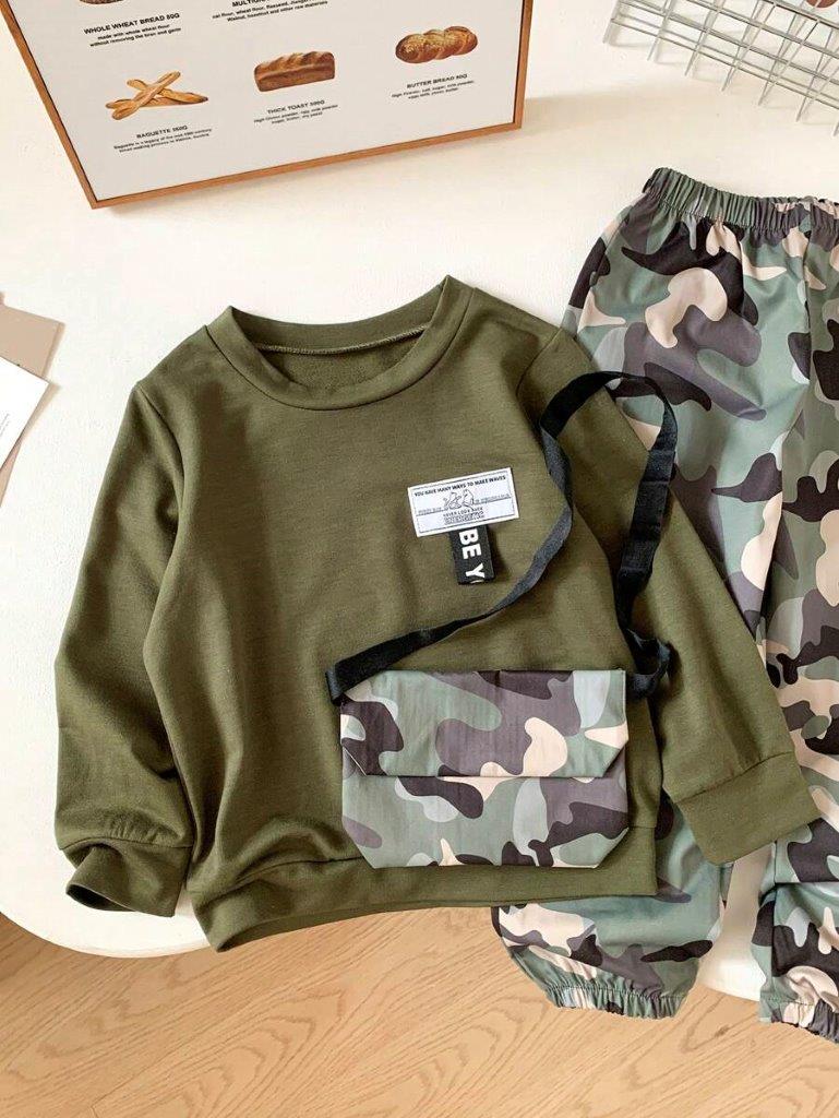 Toddler Boys Camouflage Sweatshirt And Pants Set