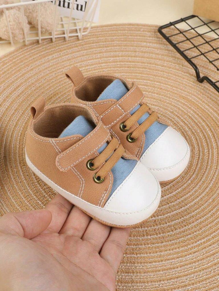 Baby Colour Block Strap Sneakers Apricot