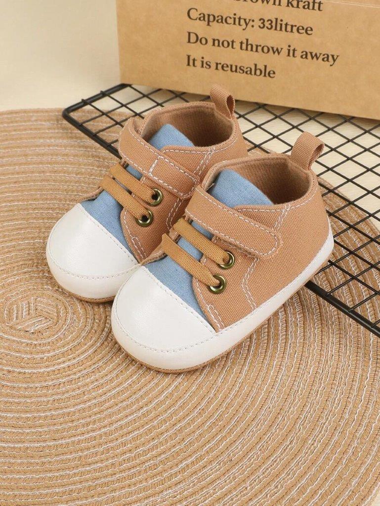 Baby Colour Block Strap Sneakers Apricot