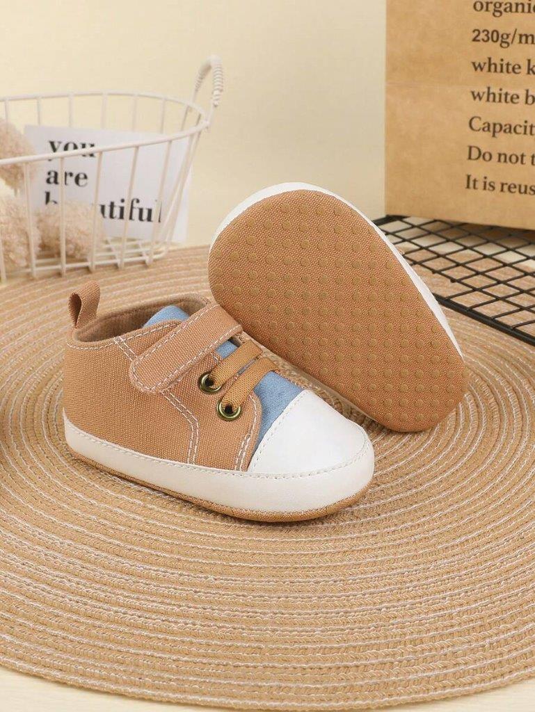 Baby Colour Block Strap Sneakers Apricot