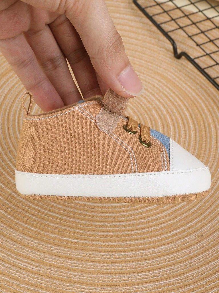 Baby Colour Block Strap Sneakers Apricot