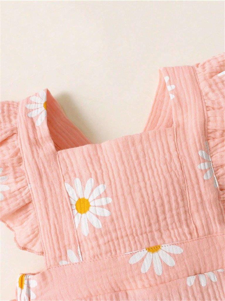 Baby Daisy Printed Bodysuit Dress With Headband