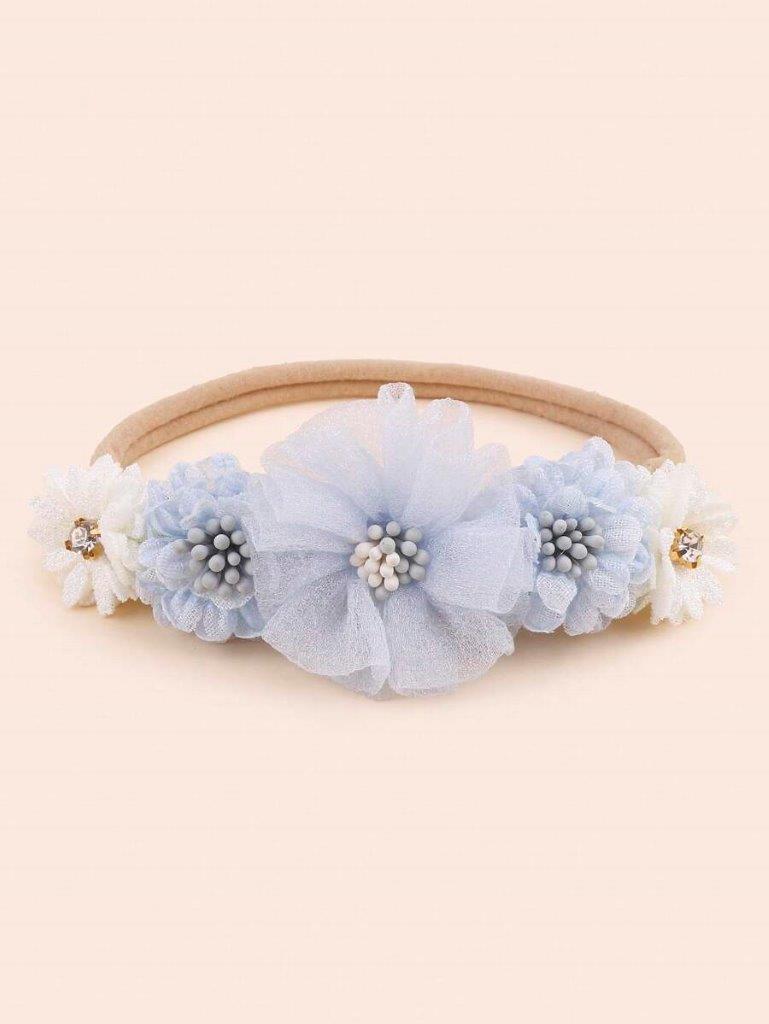 Baby 3 Piece Baby Blue Flower Headband Set