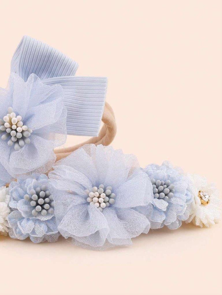 Baby 3 Piece Baby Blue Flower Headband Set