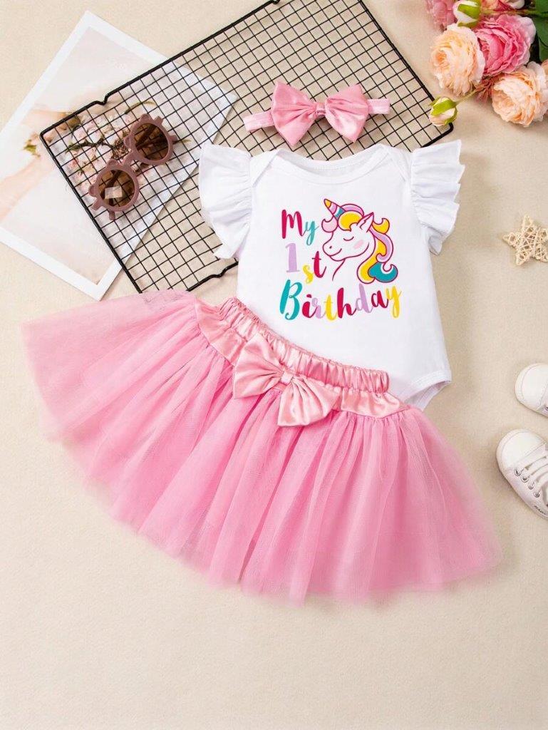 Baby One Year old Unicorn Birthday Outfit