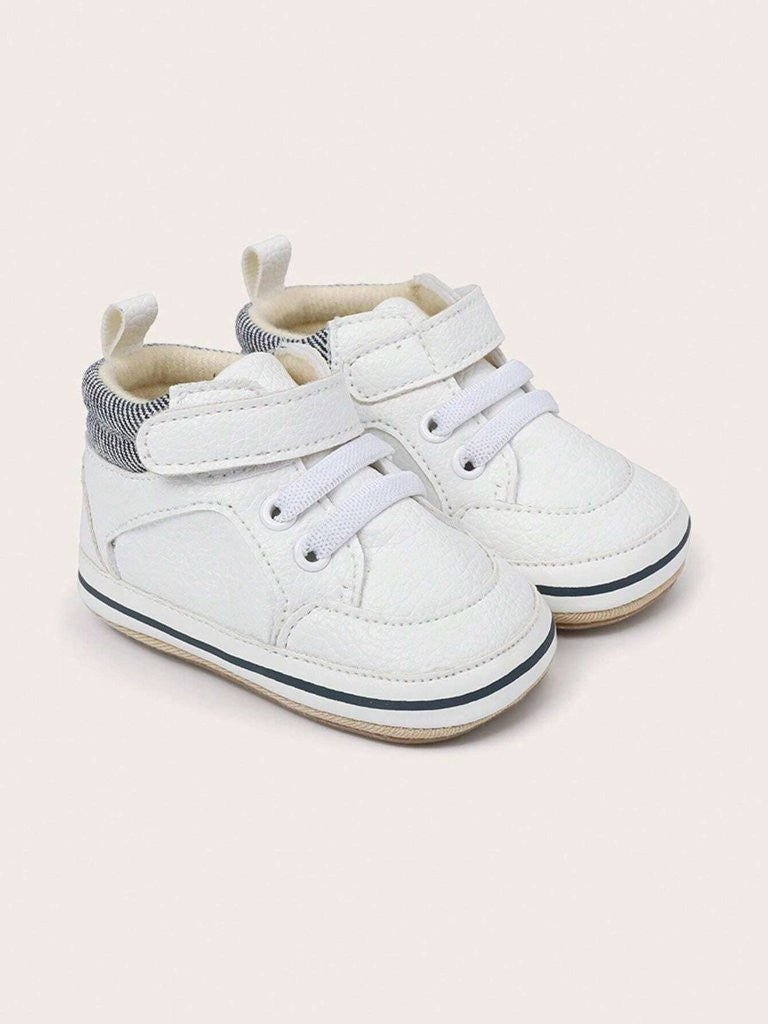 Baby Boy Beige Leather Sneakers