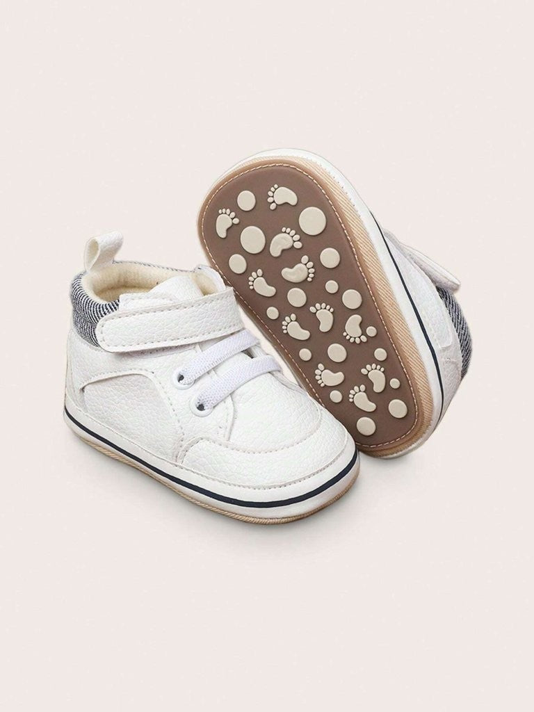 Baby Boy Beige Leather Sneakers