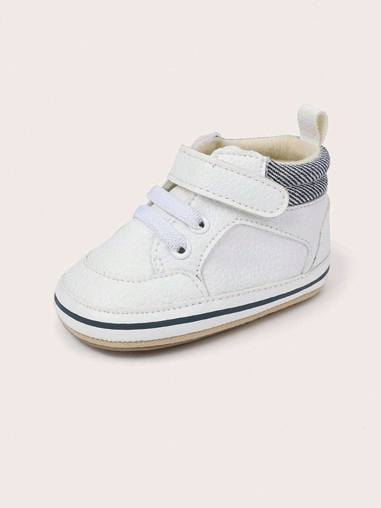 Baby Boy Beige Leather Sneakers