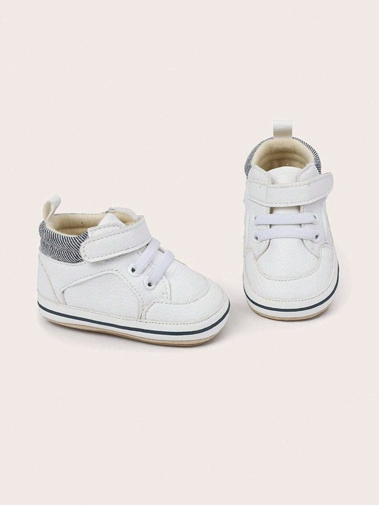 Baby Boy Beige Leather Sneakers