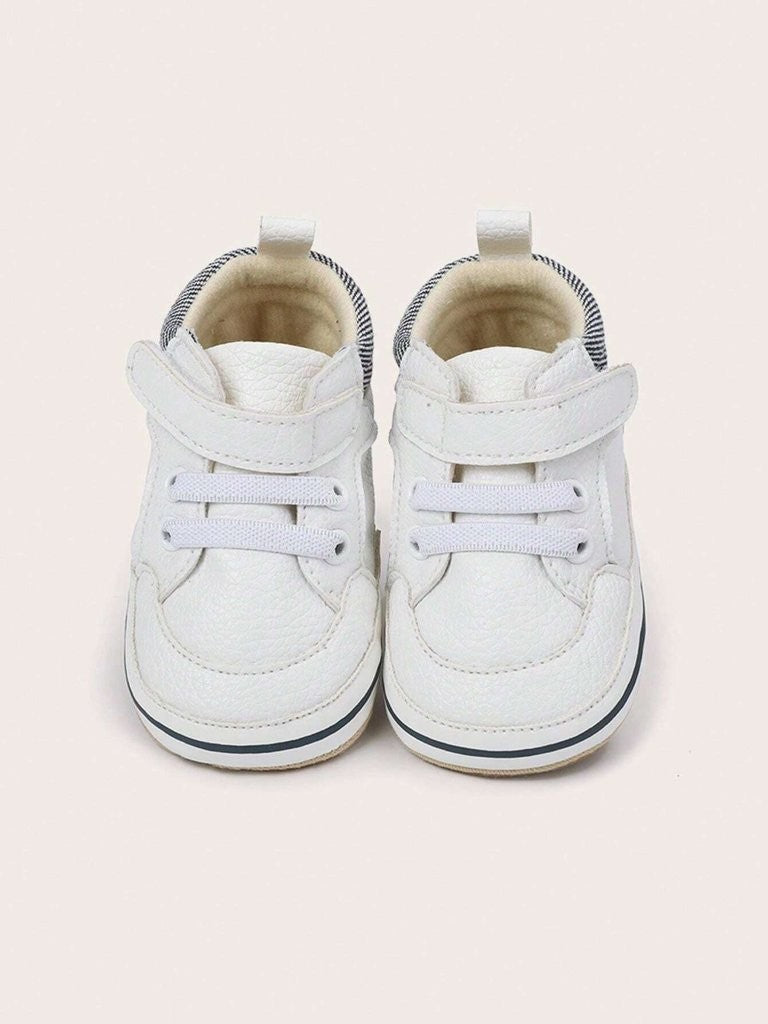 Baby Boy Beige Leather Sneakers
