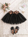 Baby Black Pattern Bow Tutu Skirt