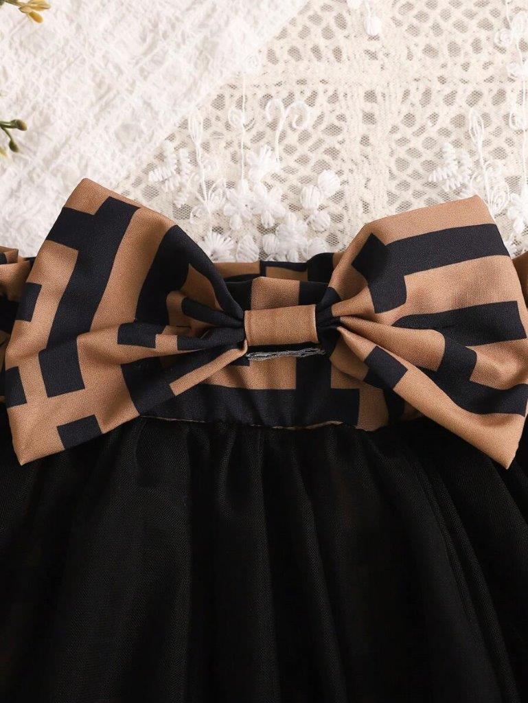Baby Black Pattern Bow Tutu Skirt