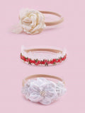 Baby 3 Piece Rose Flower Headband Set