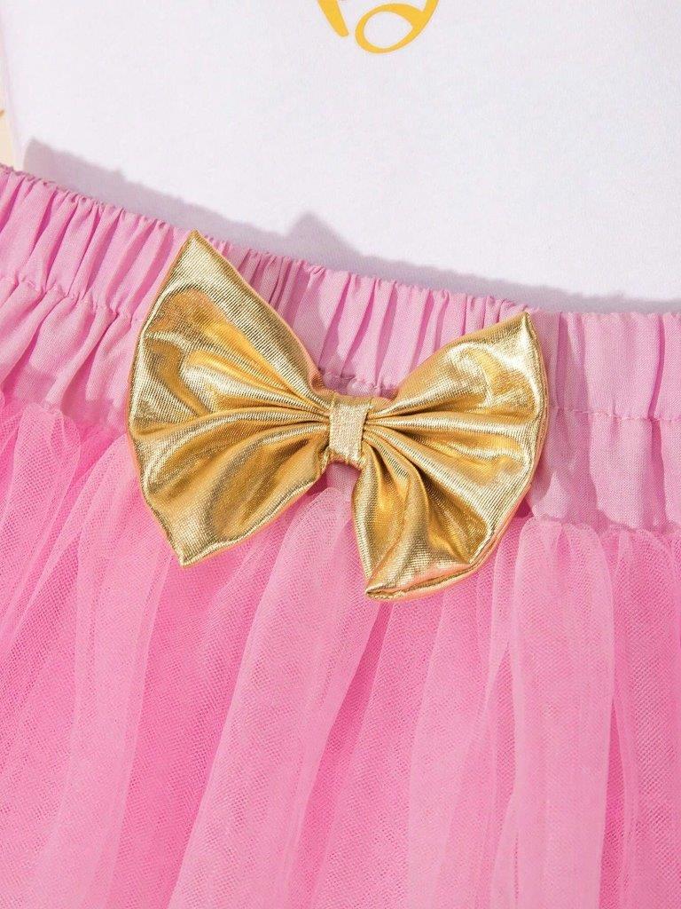 Baby One Year Old Birthday Set Gold Short Sleeve