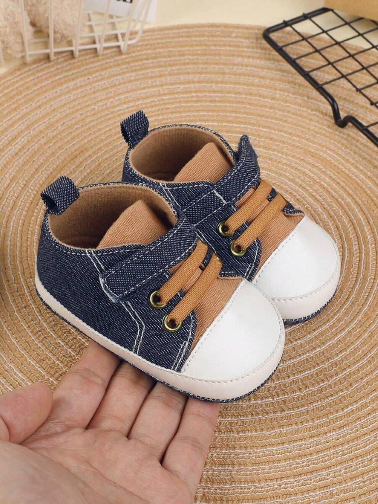 Baby Colour Block Strap Sneakers Blue