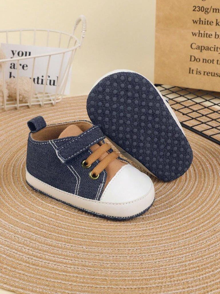 Baby Colour Block Strap Sneakers Blue