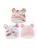 Baby 3 Piece Newborn Beanie Set 0-3 Months