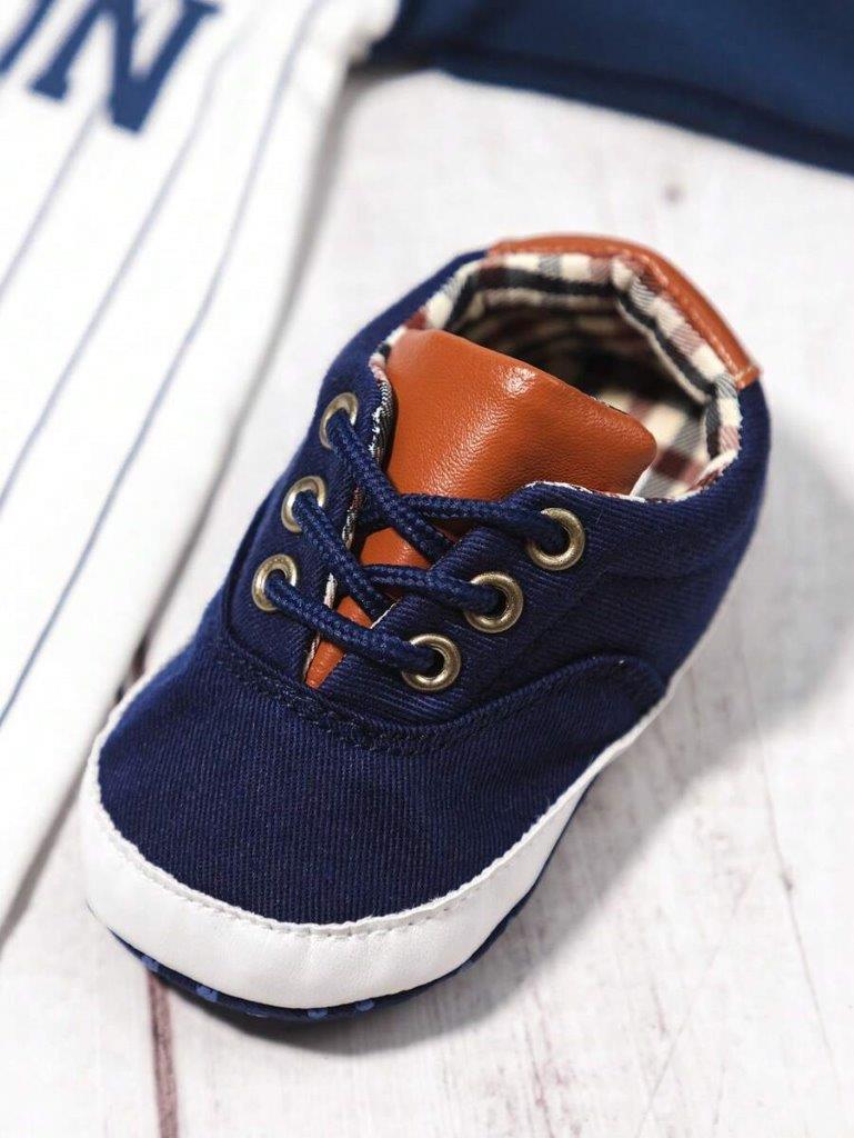 Baby Navy Lace UP Shoes