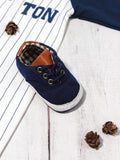 Baby Navy Lace UP Shoes