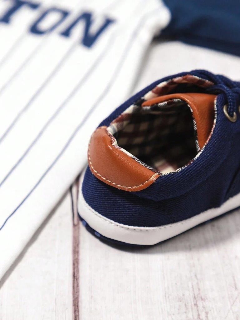 Baby Navy Lace UP Shoes