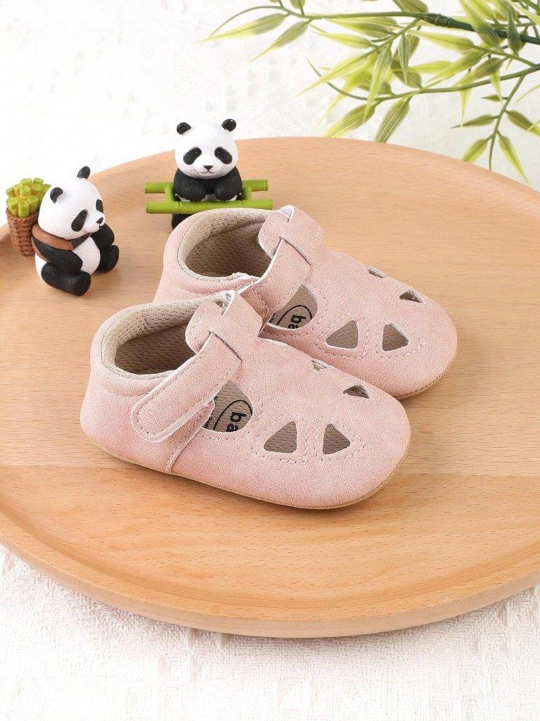 Baby Pink Pattern Leather Flats