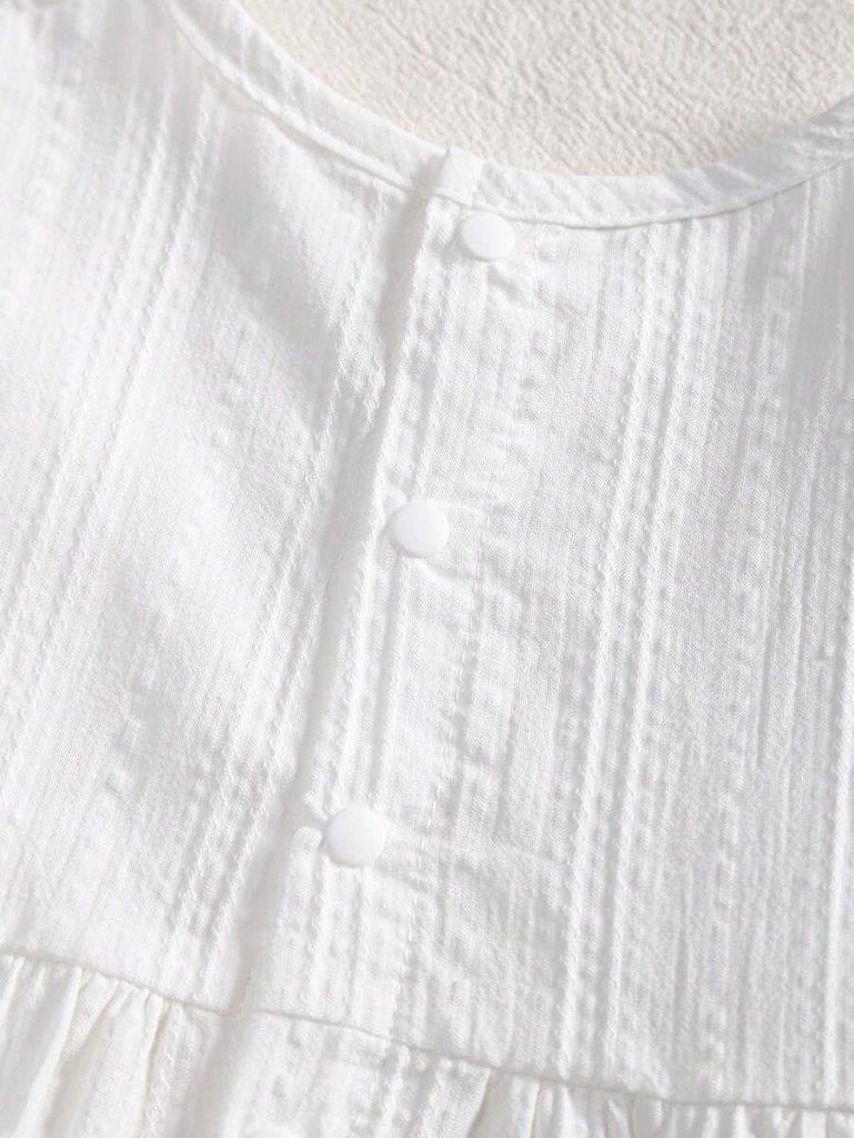 Baby White Lace Sleeve Dress (excluding hat)