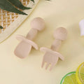Baby Beige Silicon Spoon And Fork Set