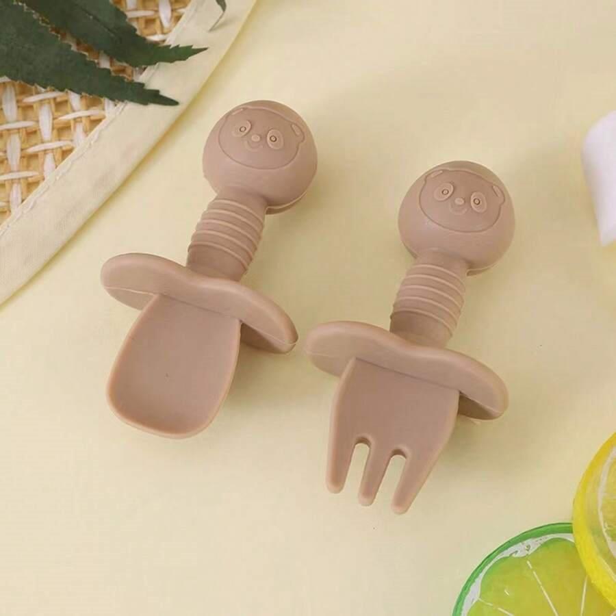 Baby Camel Silicon Spoon And Fork Set