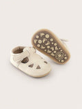 Baby Beige Pattern Leather Flats
