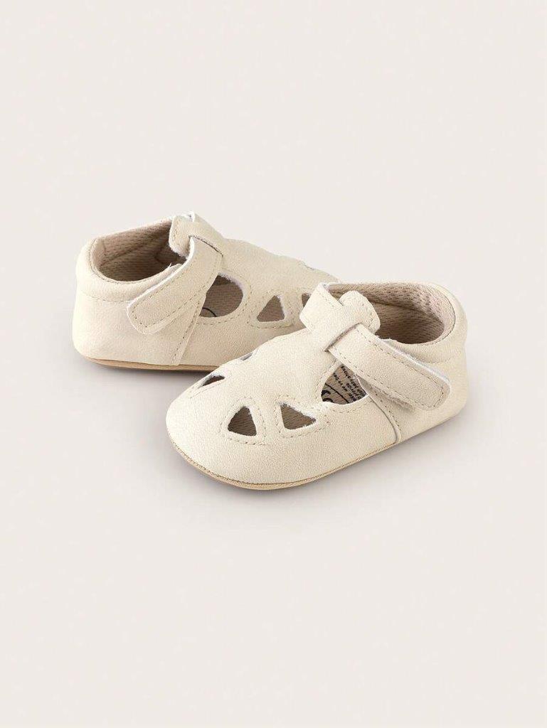 Baby Beige Pattern Leather Flats