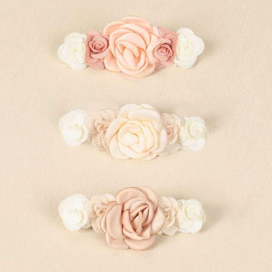 Baby 3 Piece Headband Set Beige