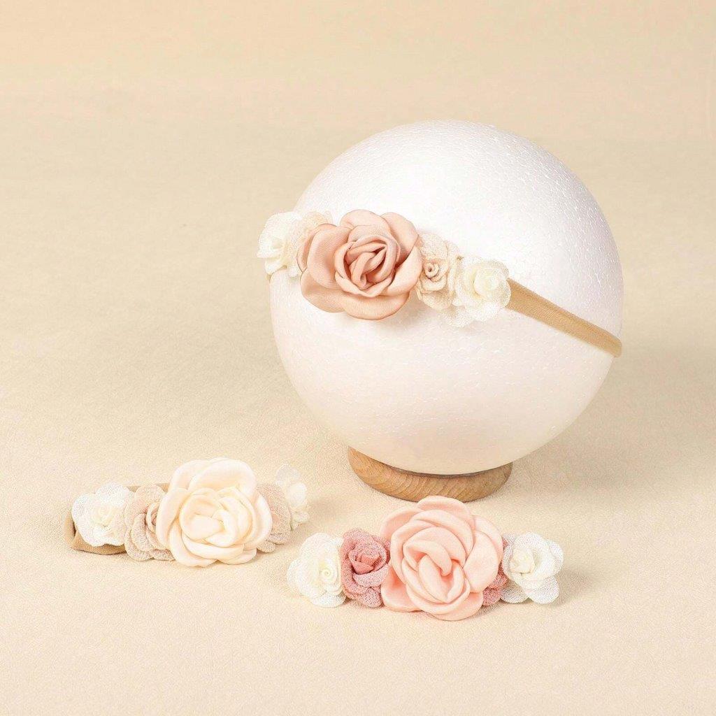Baby 3 Piece Headband Set Beige