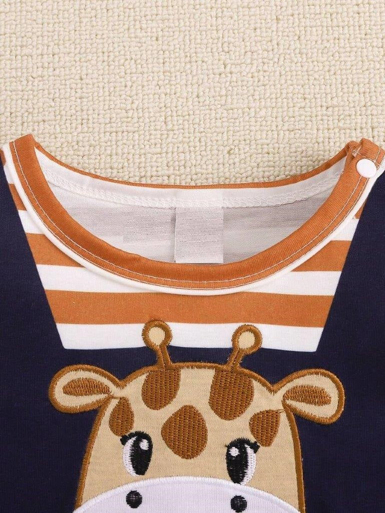 Baby Bow tie Giraffe Romper