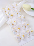 2 Piece Rhinestone Butterfly Hair Clips White